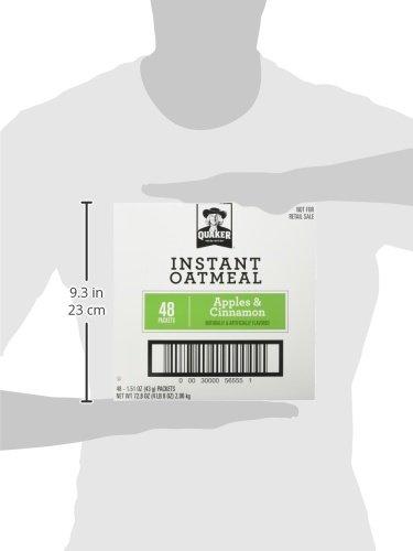 Quaker Quaker Instant Oatmeal, Apples and Cinnamon, Individual Packets (48 Count of 1.51 oz Packets), 72.8 oz