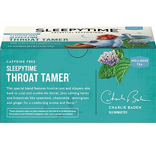 Celestial Seasonings Celestial Seasonings Wellness Tea, Sleepytime Throat Tamer, Caffeine Free Sleep Tea, 20 Tea Bags (Pack of 6)