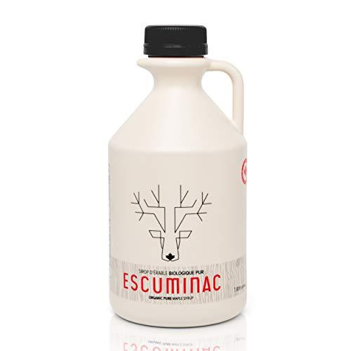 Escuminac Escuminac Very Dark Canadian Maple Syrup Family Size 1L (33.8 fl oz) Canada Grade A - Strong Taste For Cooking – Pure, Organic, Single Origin, Unblended.