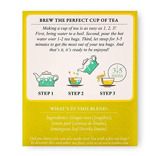 Tadin TADIN TEA BAG LEMON GINGER BLEND NAT, 24 Count (Pack of 6)