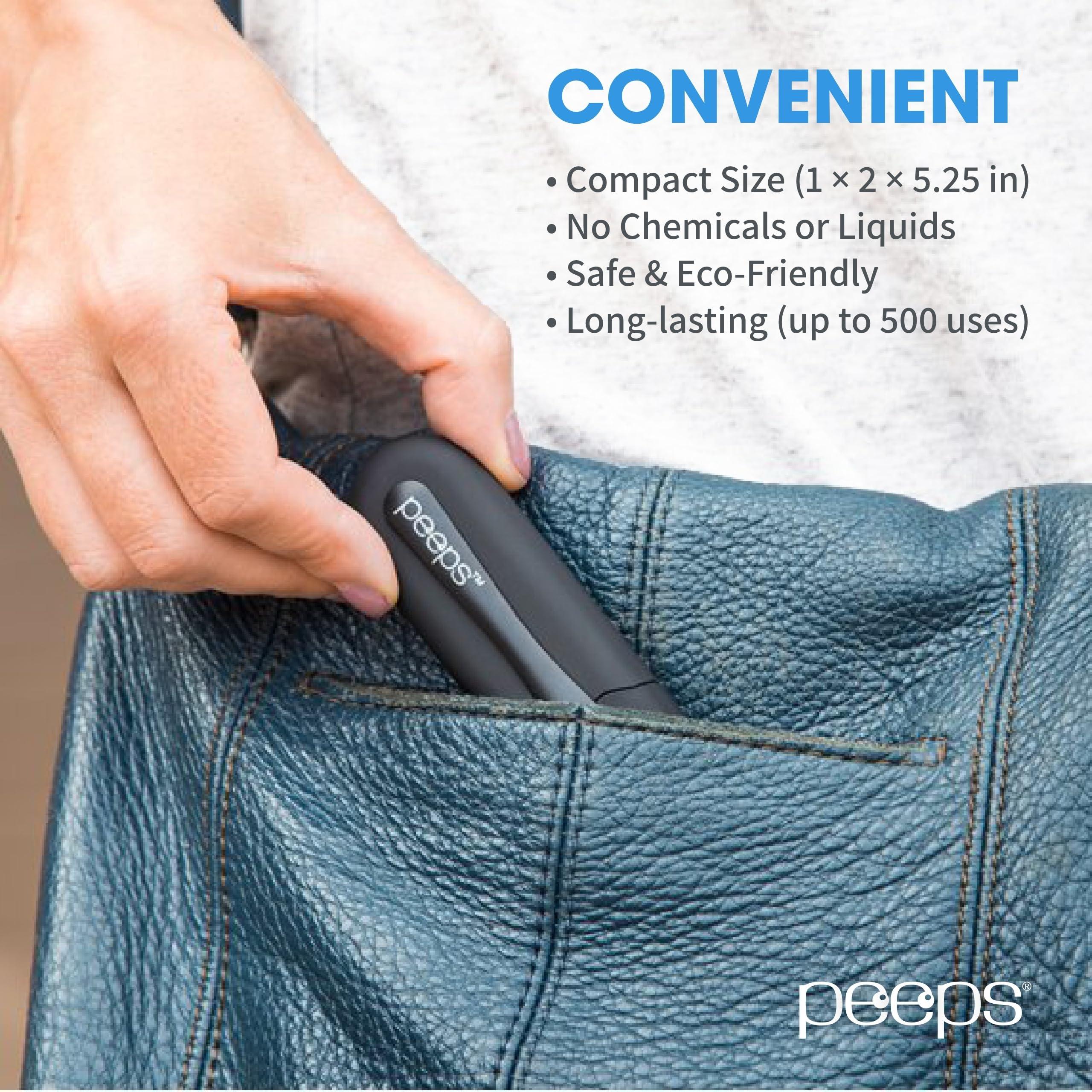 Peeps CarbonKlean Peeps Glasses Cleaner - for Eyeglasses, Reading Glasses, and More - Lens Cleaner with Carbon Microfiber Tech - Injected Green - 2 Count (Pack of 1)