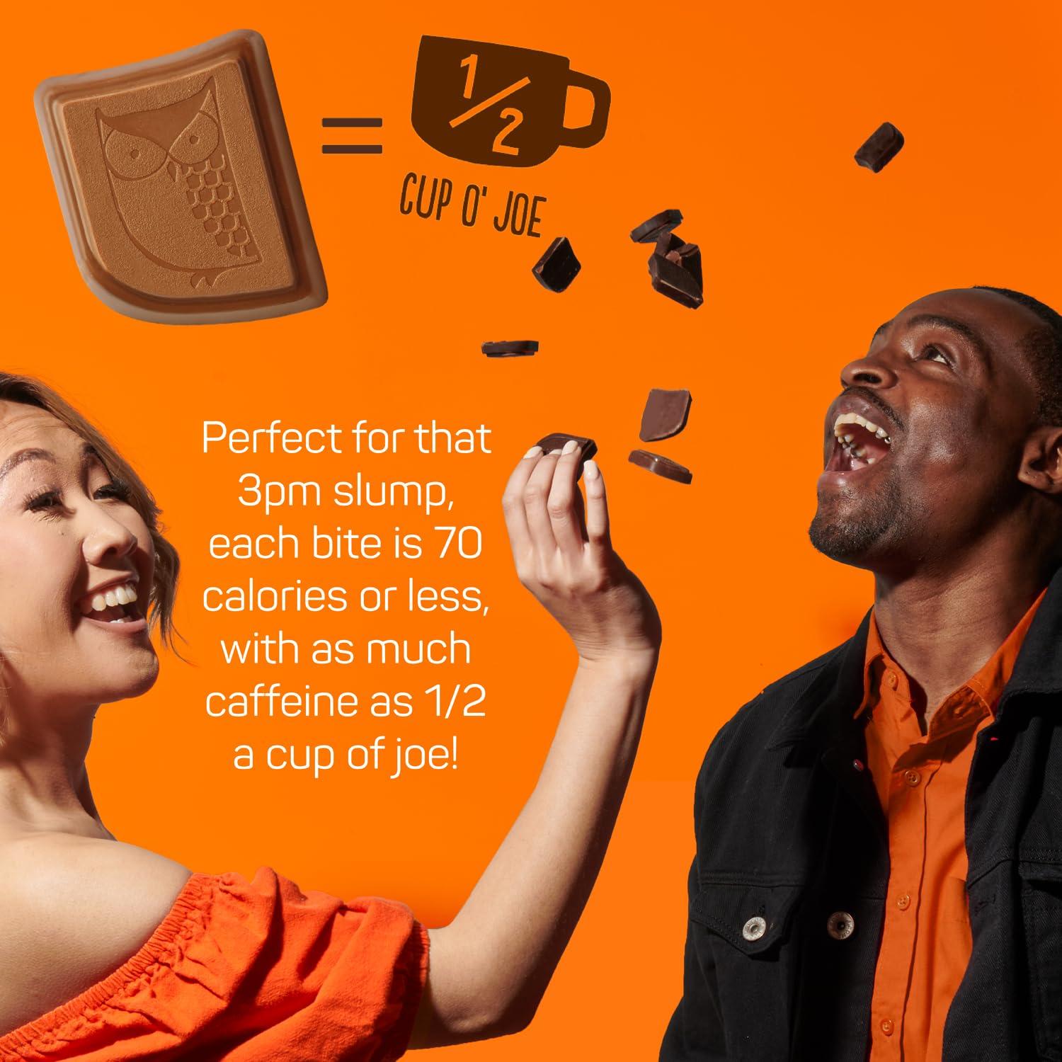 AWAKE Caffeinated Chocolate AWAKE - Caffeinated Chocolate Bites - Milk Chocolate, 50 Bites - 50mg Caffeine - Individually Wrapped Energy Bites - Coffee Alternative - Fairtrade, Gluten Free, Non GMO - 0.48oz