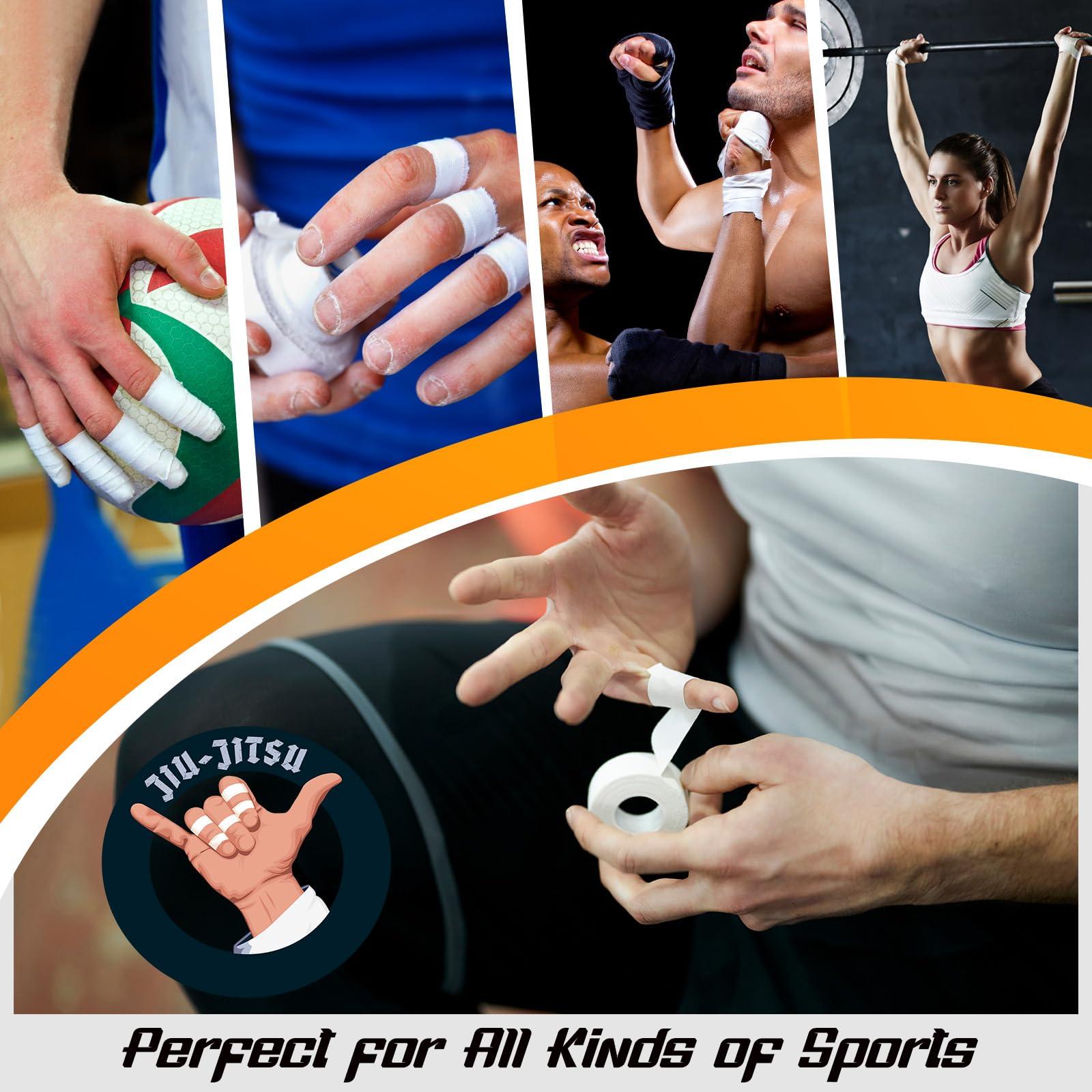 MUSEFITR Pro Finger Tape 8 Pack - 0.5 x 45 Ft Black Athletic Sports Tape for Rock Climbing,BJJ,Jiu-Jitsu,Wrestling,Judo