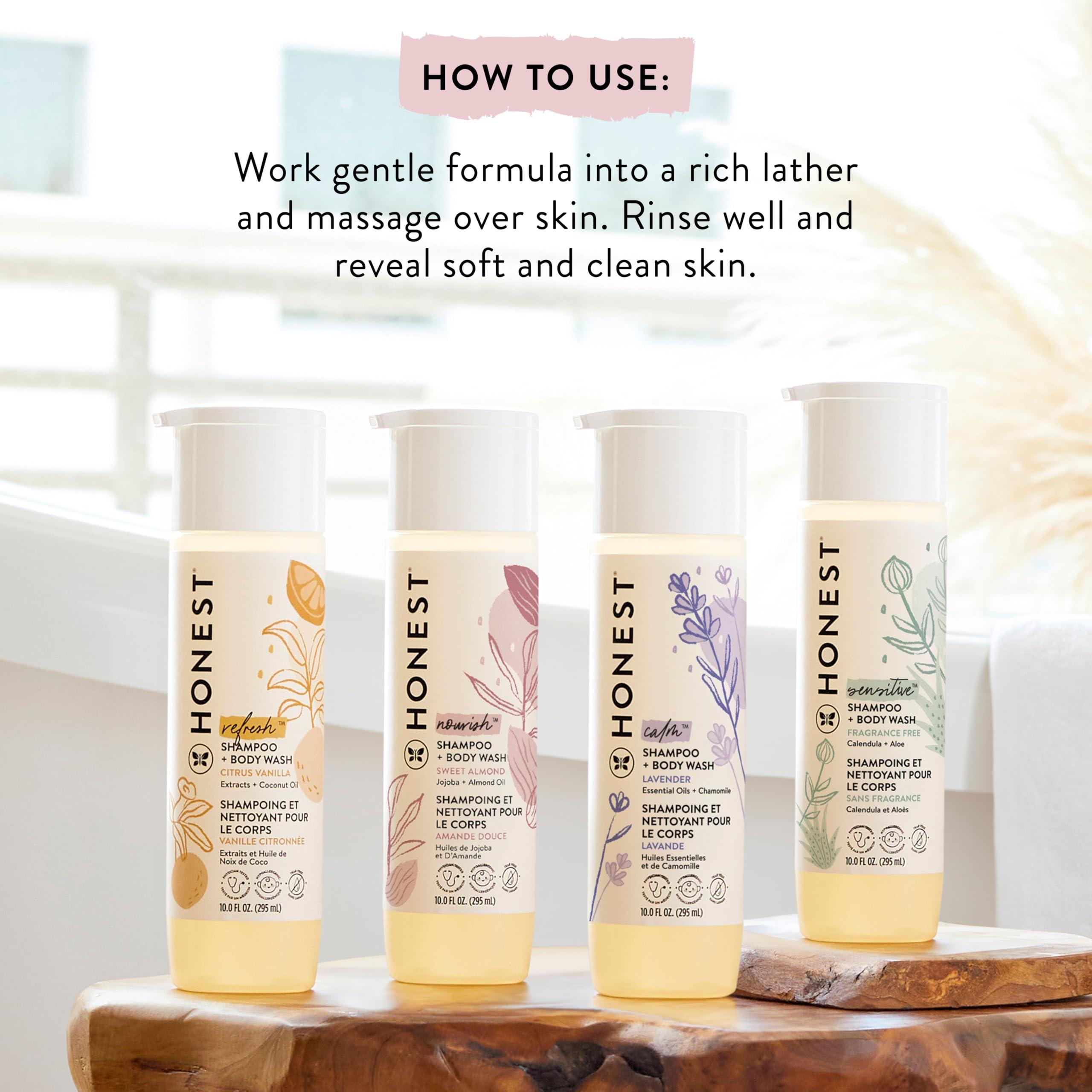 The Honest Company The Honest Company Lavender Calm 2-in-1 Cleansing Shampoo + Body Wash + Conditioning Detangler Bundle | Naturally Derived, Tear-free, Hypoallergenic | 10 fl oz, 4 fl oz