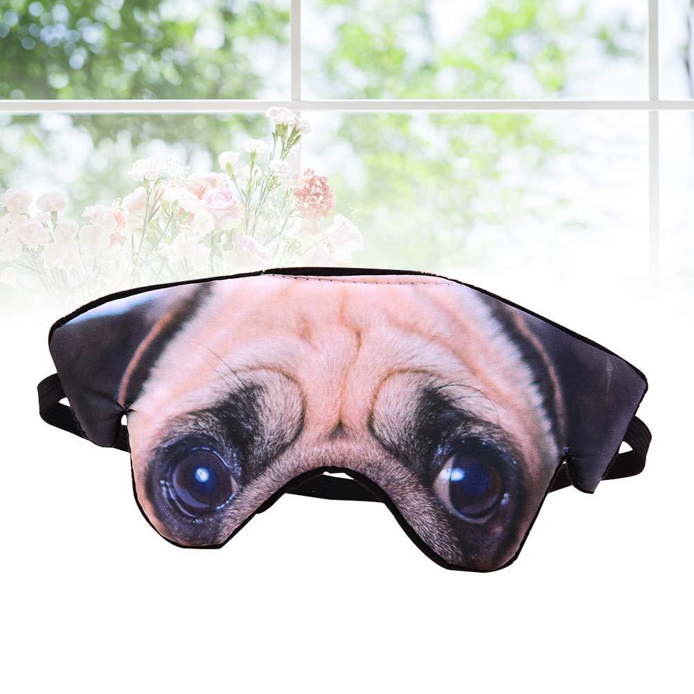 Healifty 3D Eye mask3D Dog Pattern Eye Mask Funny Shade Nap Cover Blindfold Sleeping Mask Eyepatch Sleep Goggles (Pug)
