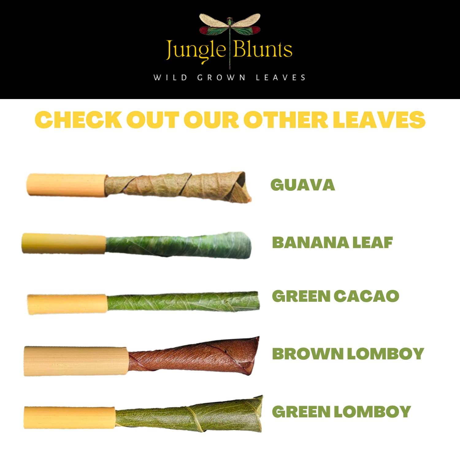 Jungle Blunts Organic Leaf Wraps - Naturally Grown - 10 Pack - Brown Lomboy - Lab Tested (5\")