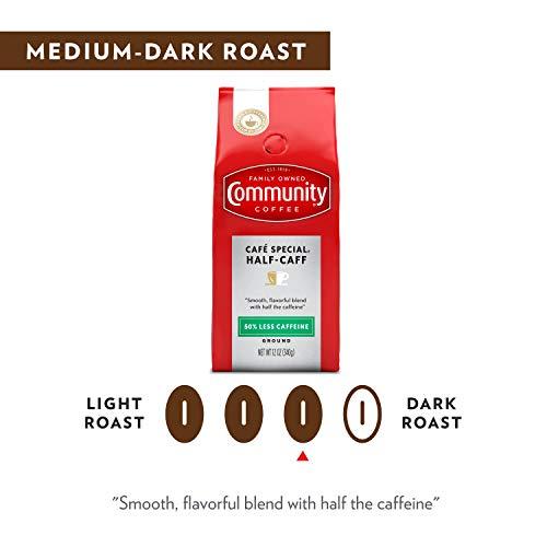 Community Coffee Community Coffee Cafe Special Half-Caff 36 Ounce, Medium Dark Roast Ground Coffee, 12 Ounce Bag (Pack of 3)