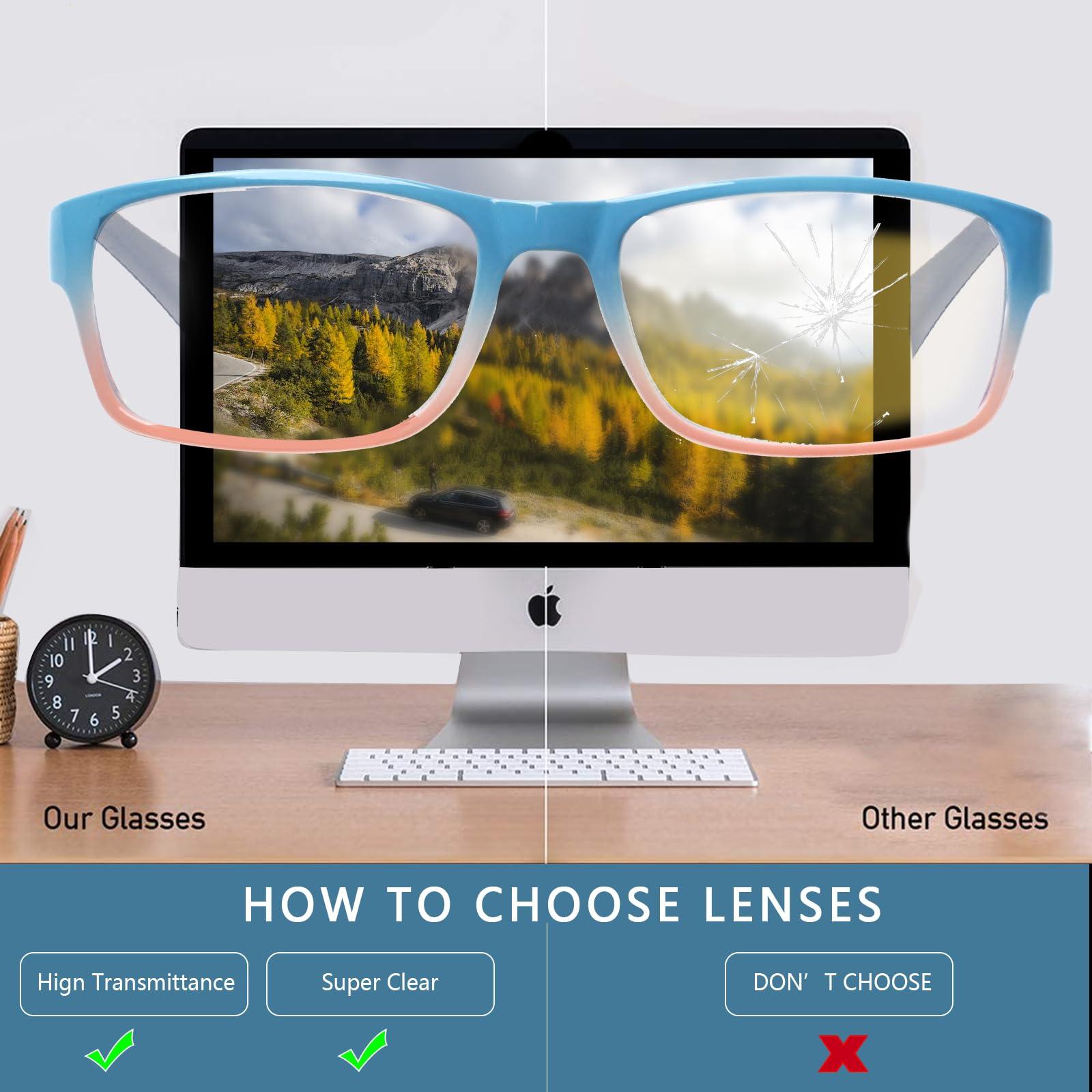 NORPERWIS NORPERWIS 7 Pack Reading Glasses for Women and Men Blue Light Blocking Spring Hinge Fashion Eyeglasses Readers (7 Pack Mix Color, 0.75)