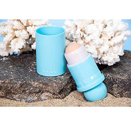 VALL VALL Oil-Absorbing Volcanic Face Roller, Face Oil Remover, Face Massage, Reusable Face Oil Absorbing Skincare Tool [ Volcanic Stone Ball ] - Blue