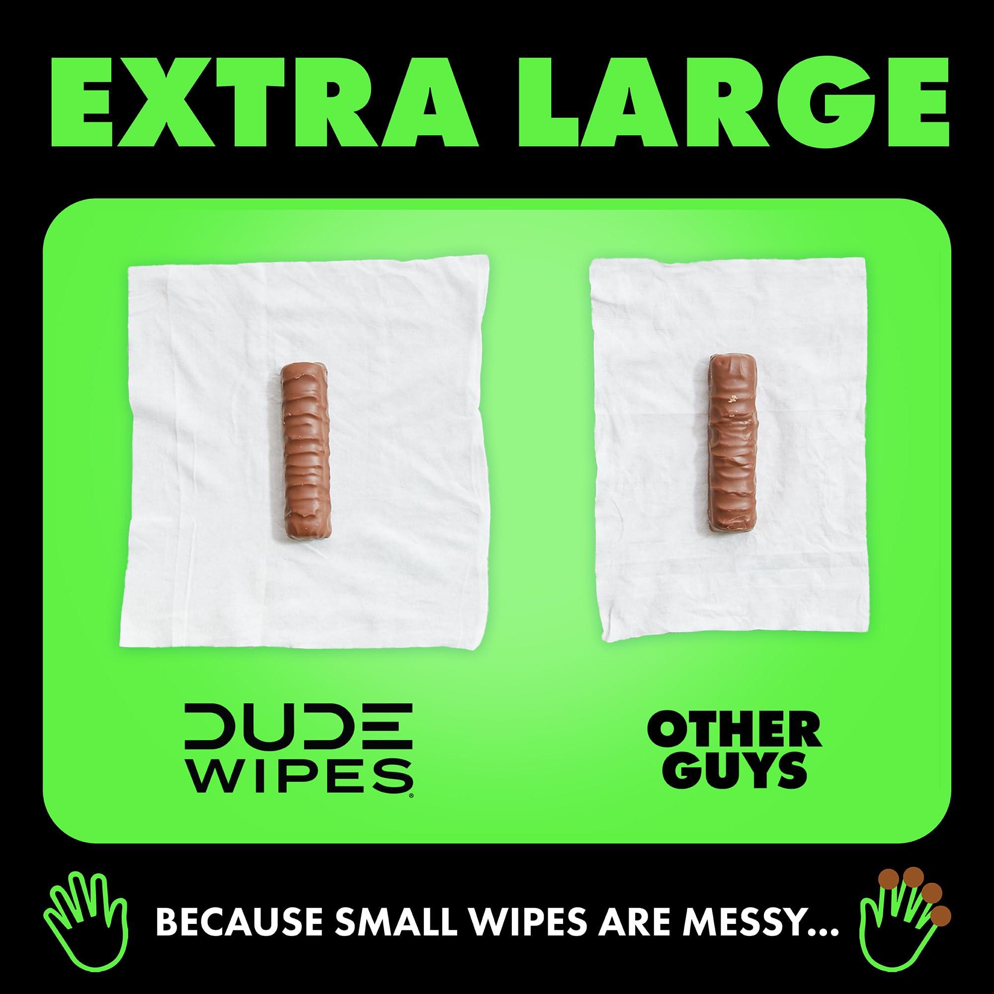 Dude DUDE Wipes - Flushable Wipes - 3 Pack, 144 Wipes - Herbal Relief Extra-Large Wet Wipes - With Hazel & Geranium Essential Oils - Septic and Sewer Safe Butt Wipes For Adults