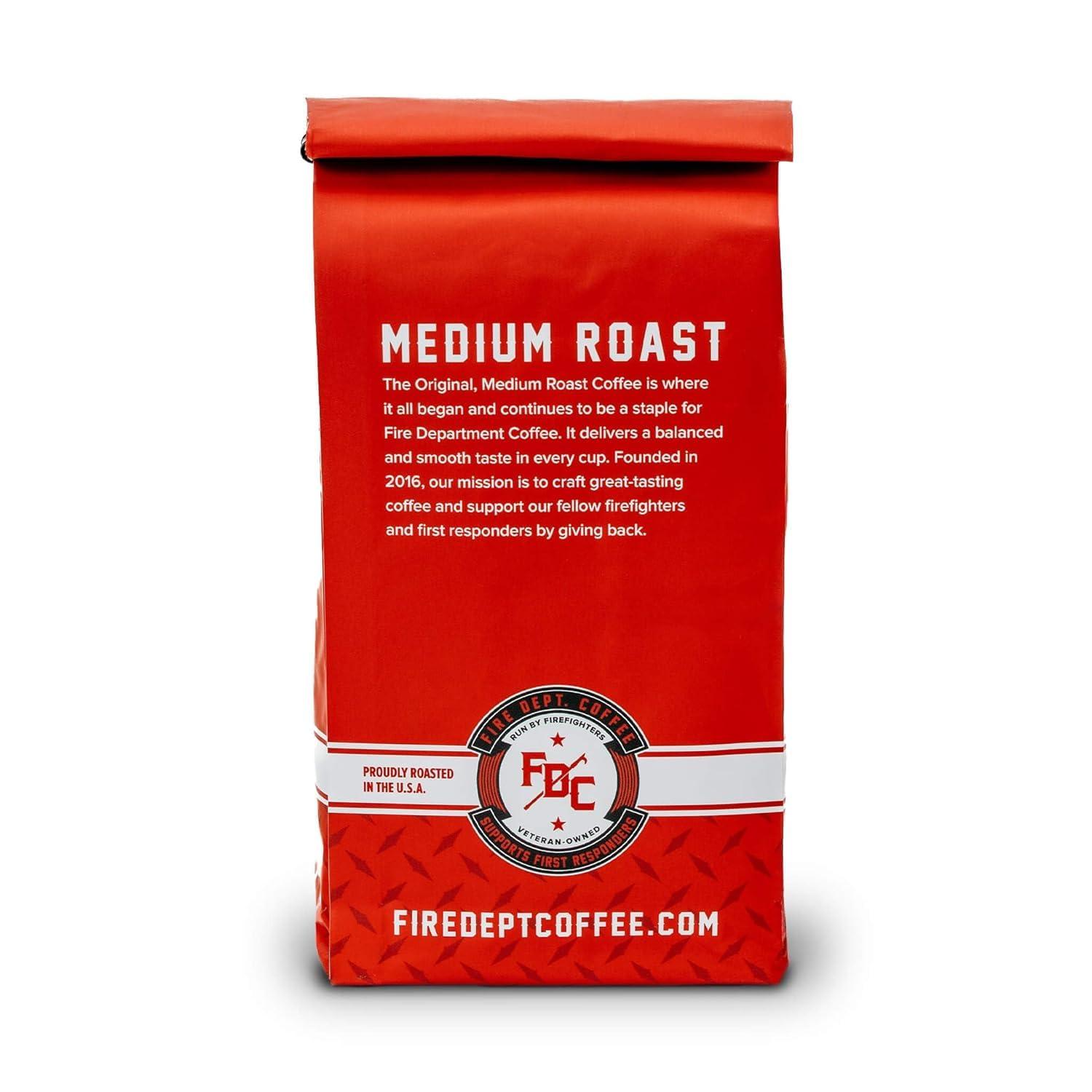 Fire Department Coffee Fire Department Coffee - Gives Back to Firefighters - Original Medium Roast Ground Coffee - Balanced & Smooth - Roasted in the USA - Veteran Owned (12 oz, Pack of 2)