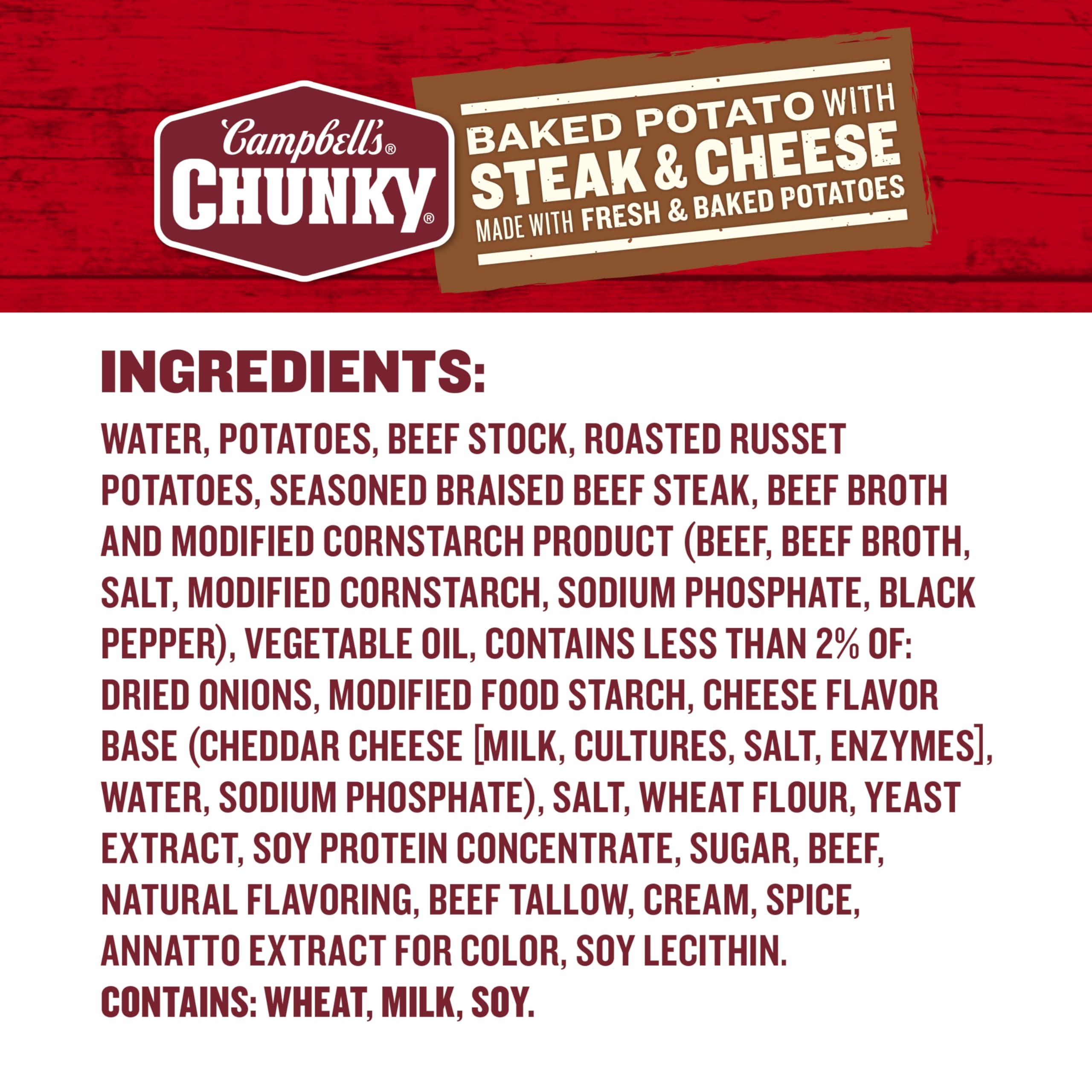 Campbell's Campbell\'s Chunky Soup, Baked Potato with Steak and Cheese Soup, 18.8 oz Can (Case of 12)