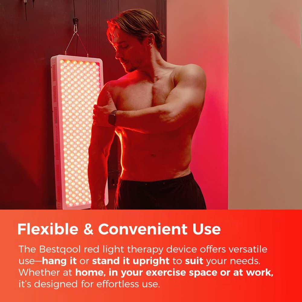 Bestqool Bestqool Red Light Therapy Device, 4 Wavelengths Full Body Near Infrared Light Therapy, Elite Grade Dual Chip 150 LEDs, High Power Output Red Light Panel for Anti-Aging, Pain Relief. 250W.