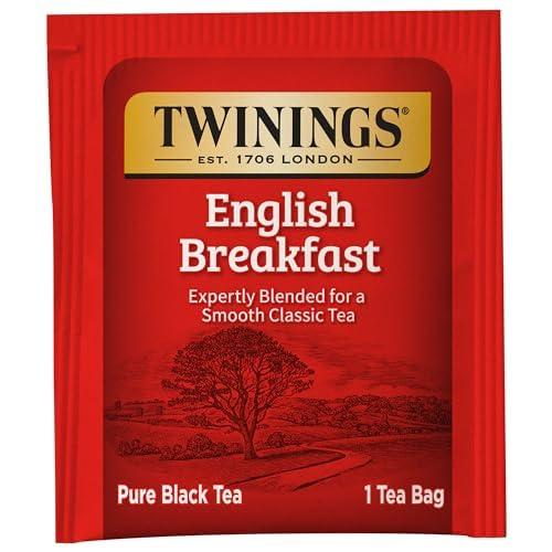 Twinings Twinings English Breakfast Black Tea Individually Wrapped Bags, 20 Count (Pack of 6), Flavourful, Robust, Caffeinated, Enjoy Hot or Iced | Packaging May Vary