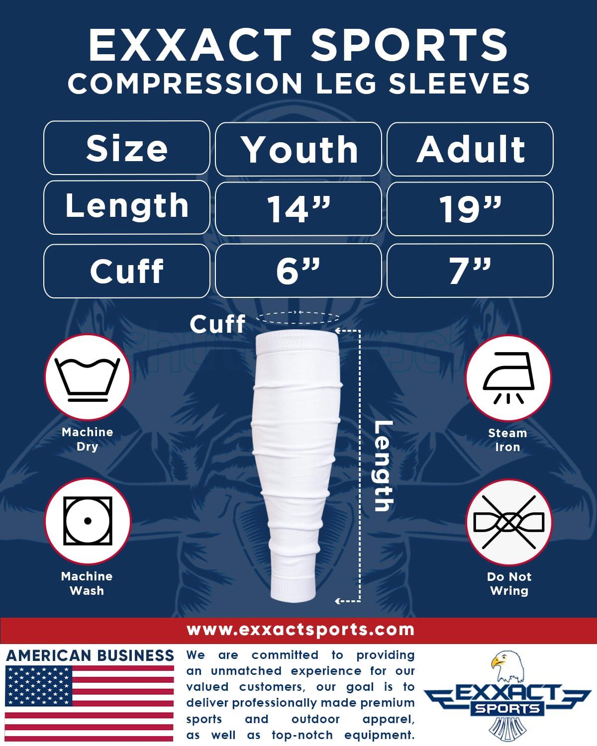 Exxact Sports Exxact Sports Leg Sleeves for Men Football Calf Compression Sleeve, Calf Sleeves for Men & Boys, Football Leg Sleeve (1 Pair) (Adult, Red)