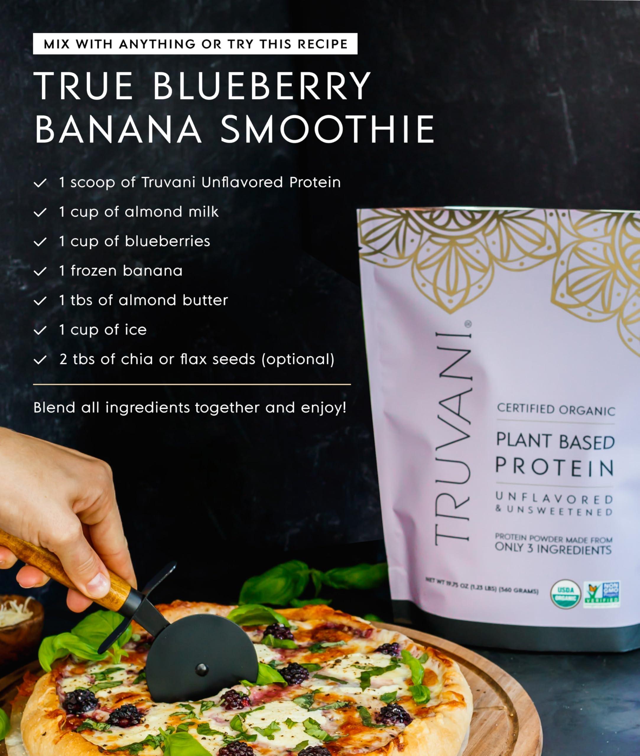 Truvani Truvani Vegan Pea Protein Powder | Unflavored | 20g Organic Plant Based Protein | 10 Travel Packets | Keto | Gluten & Dairy Free | Low Carb | No Added Sugar