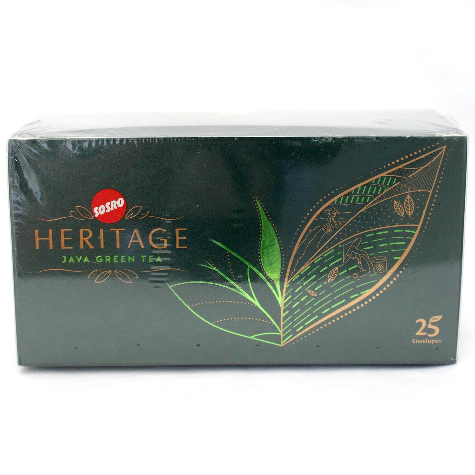 PT.Gunung Slamat Sosro Heritage Java Green Tea, Indonesian Tea, 25 Tea Bags (Pack of 1)