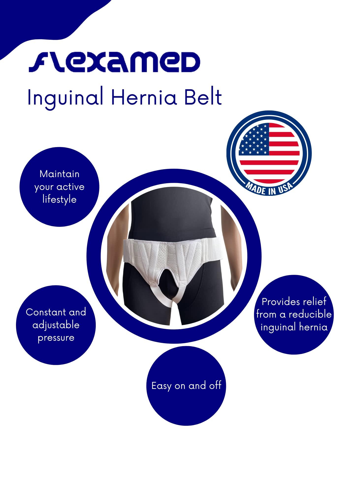 FlexaMed FlexaMed Double Inguinal Groin Hernia Truss with Compression Pads White - Large
