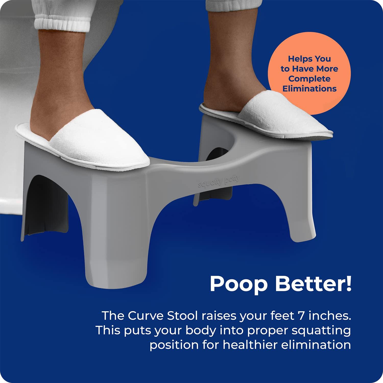 Squatty Potty Squatty Potty The Original Bathroom Toilet Stool, Curve Lightweight with Sleek and Modern Design, Gray, 7\"