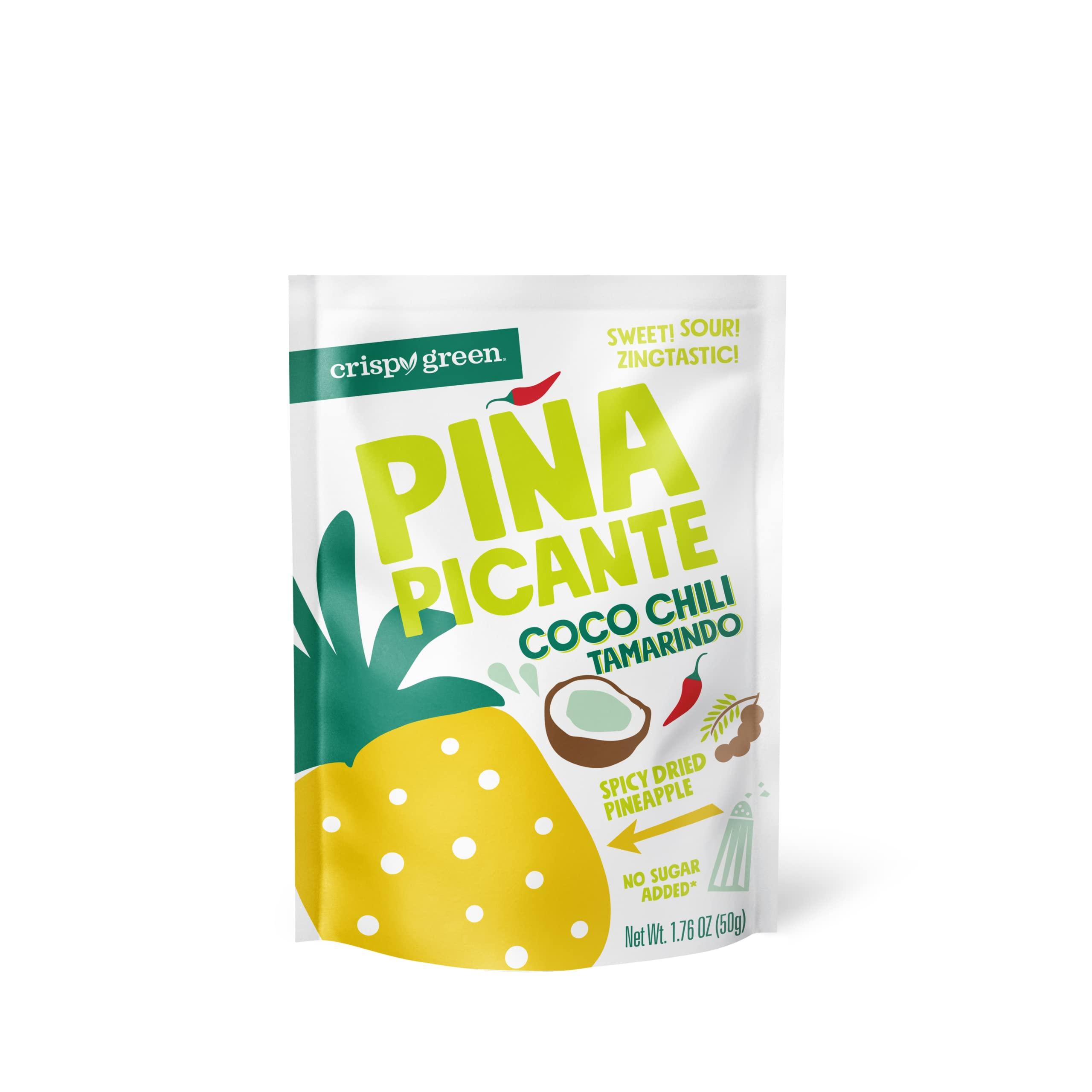 Crispy Green Crispy Green Pia Picante, Coco Chili Tamarindo Dried Pineapple, Healthy Real Fruit Snacks, 1.76 Ounce, 12 Single Serve Bags