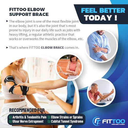 FITTOO FITTOO Elbow Brace for Cubital Tunnel Syndrome, Arm Ulnar Nerve Brace Support for Elbow Discomfort, Tendonitis, Prevent Elbow Excessive Bending, Fit Left & Right Men & Women Arm