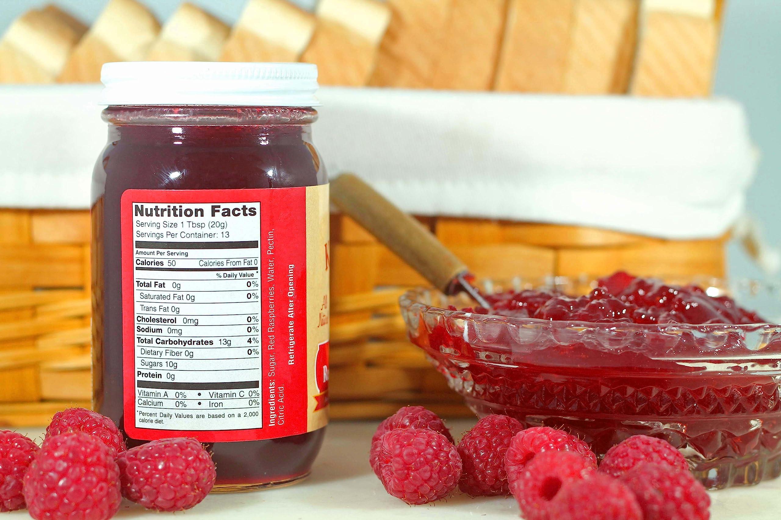 Kauffman's Fruit Farm Kauffman Orchards Seedless Red Raspberry Jam, All Natural, No Preservatives, 9 Oz. (Pack of 1)