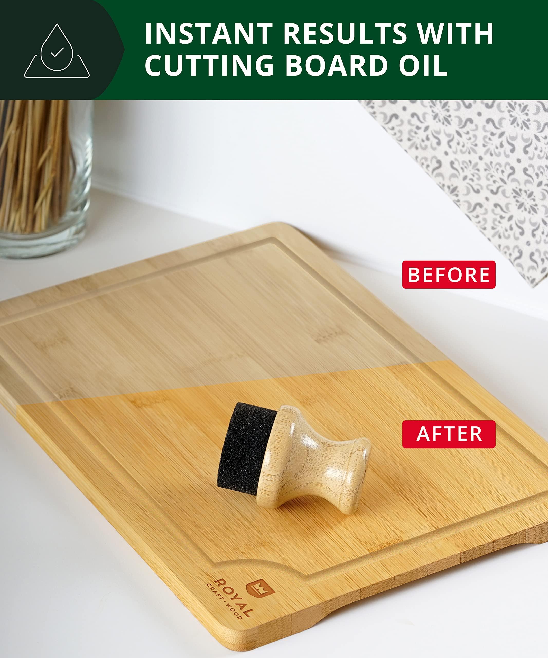ROYAL CRAFT WOOD ROYAL CRAFT WOOD Cutting Board Oil and Wax Applicator for Food Grade Mineral Oil - Round Bamboo Applicator for Wood Cutting Boards, Butcher Blocks, Utensils Small