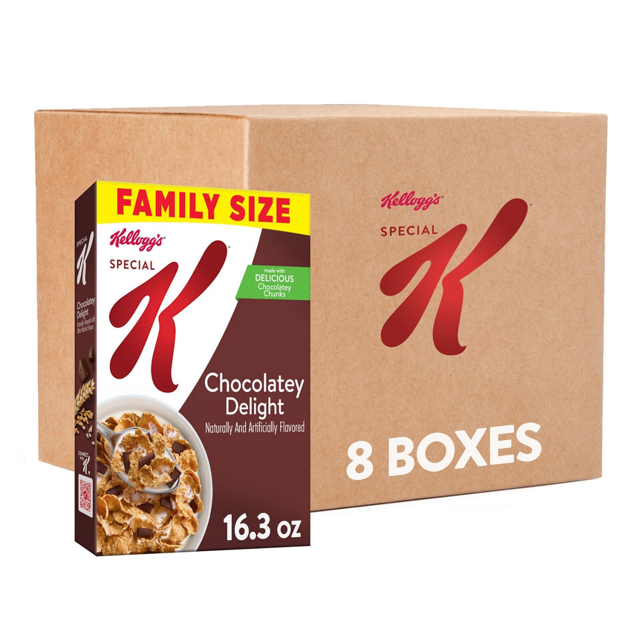 Special K Kellogg\'s Special K Breakfast Cereal, Fiber Cereal, Family Breakfast, Family Size, Chocolatey Delight (8 Boxes)