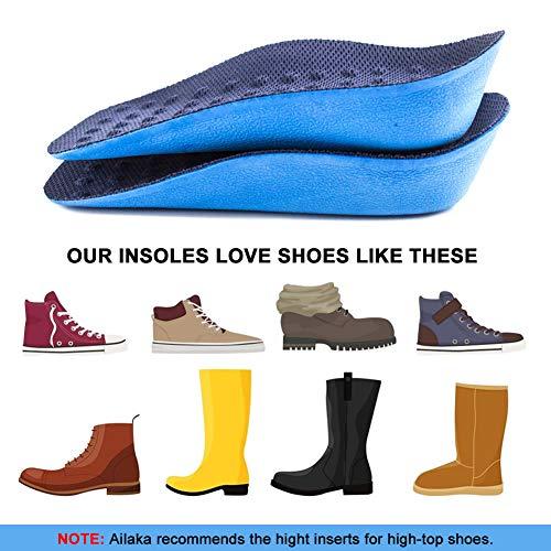 Ailaka Ailaka Height Increase Insoles (Can be Worn in Socks), Arch Support Half Inserts Shock Absorption Heel Lifts Cushion Pads for Men & Women (Small)