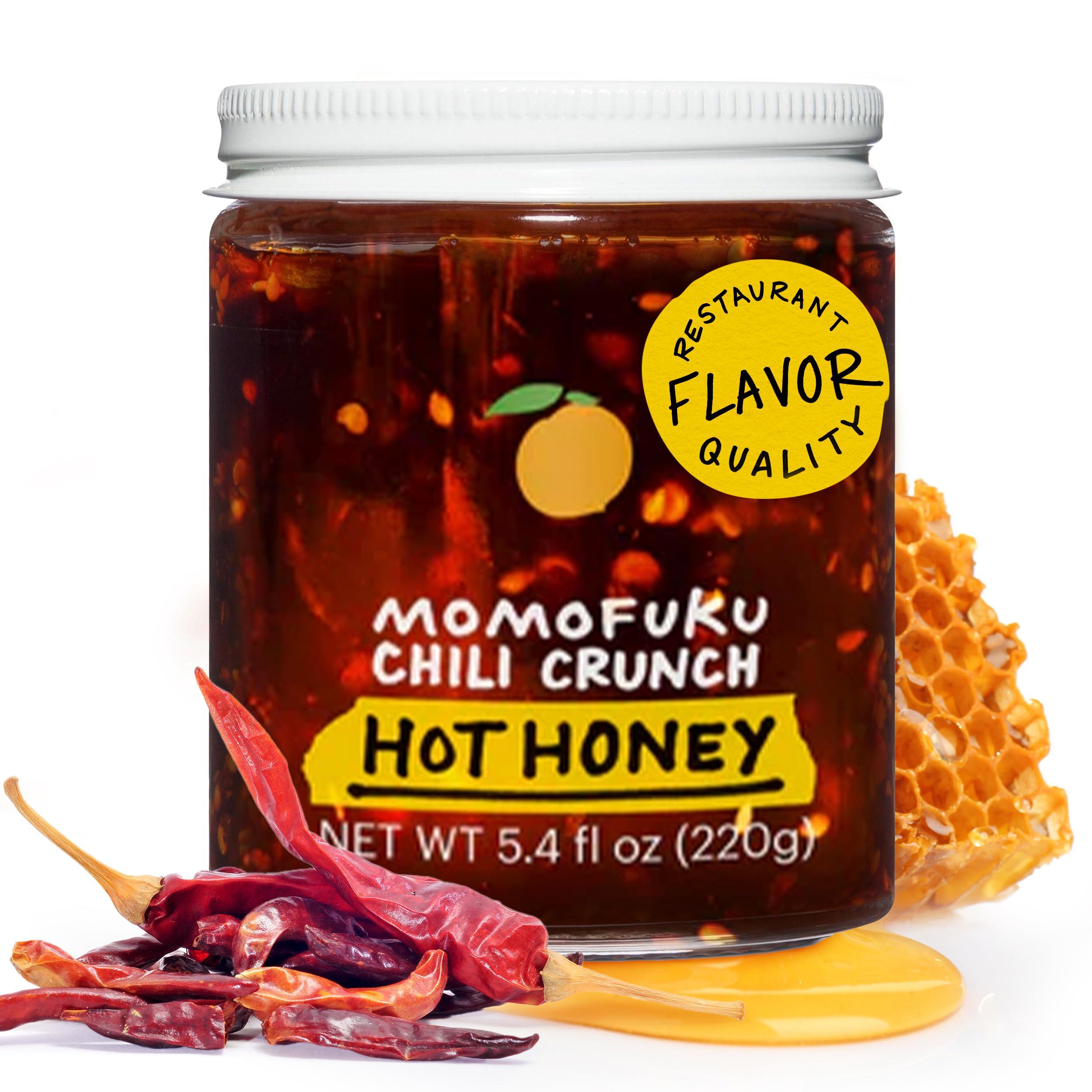 MOMOFUKU Momofuku Hot Honey Chili Crunch by David Chang 5.5 oz, Oil with Premium Wildflower Honey, Garlic and Shallots, Chili Crisp for Cooking, as Sauce or Topping