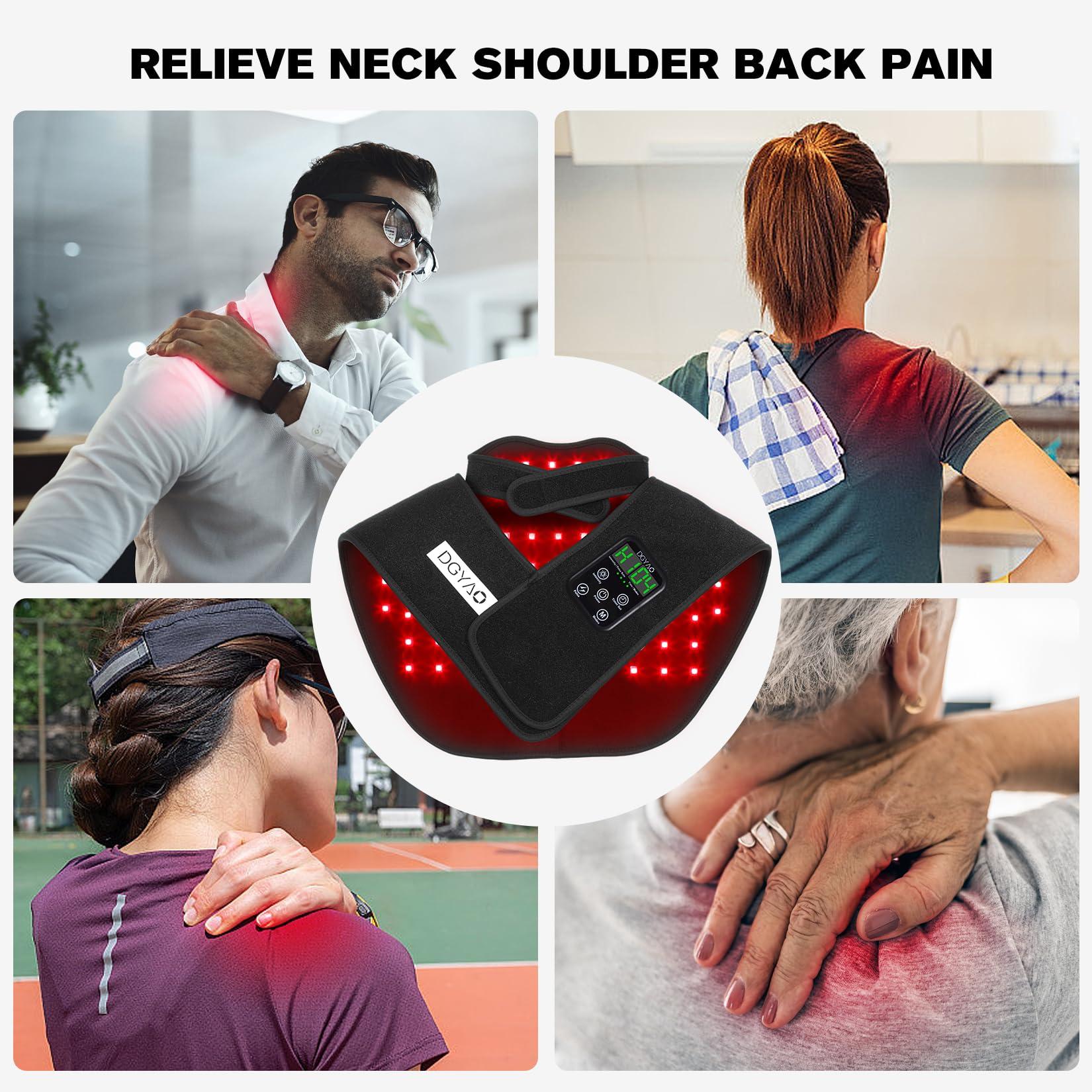 DGQY New Cordless Red Light Therapy for Shoulder Neck Pain Relief Near Infrared Light Therapy Wrap for Shoulder Back 850nm Joints Muscle Device Home Use