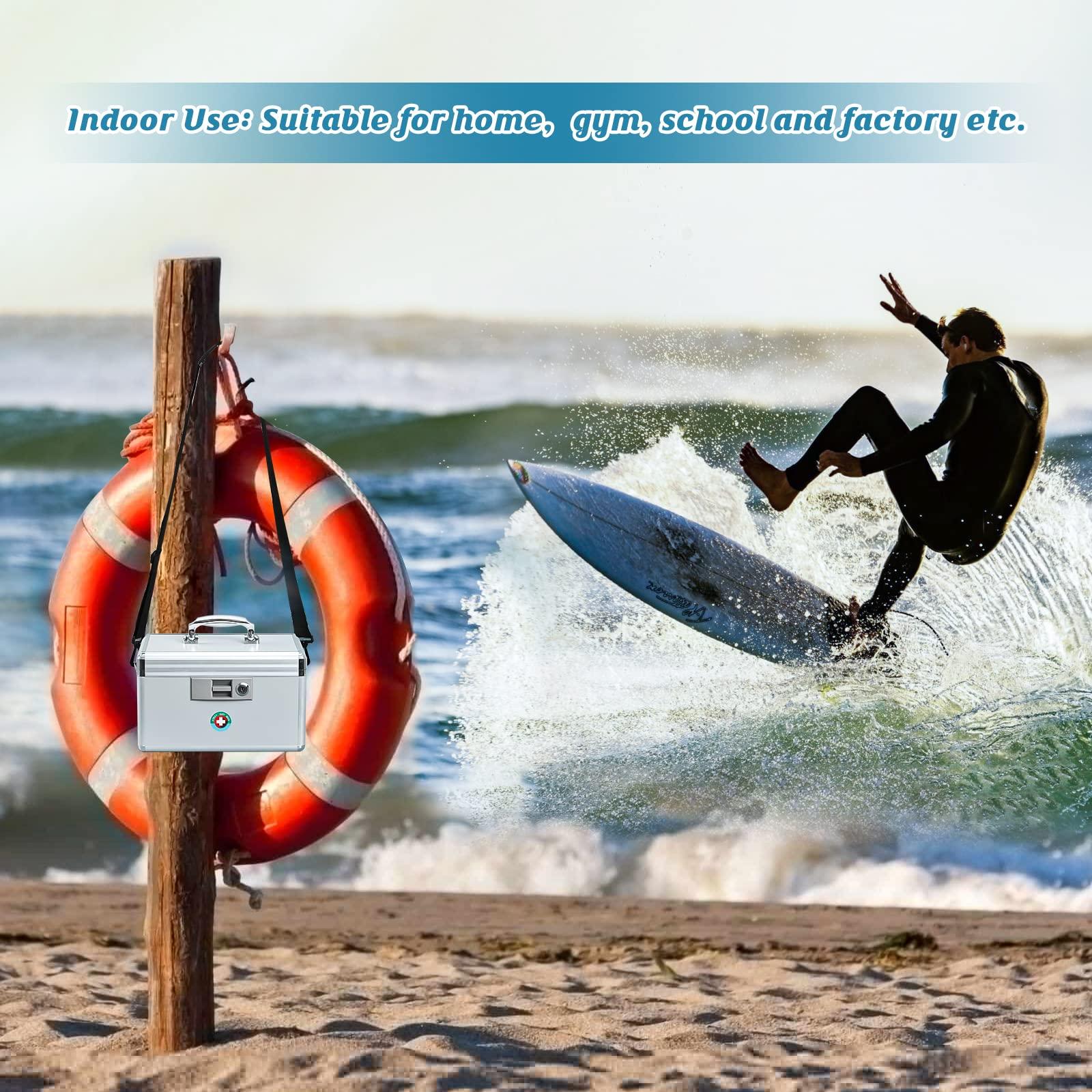 KYODOLED KYODOLED Locking Key Medicine Box,First Aid Key Safe Box with Lock,Key Medication Storage Lock Box for Drugs Use, 10.2\'\' x 6.2\'\' x 7.7\'\' White