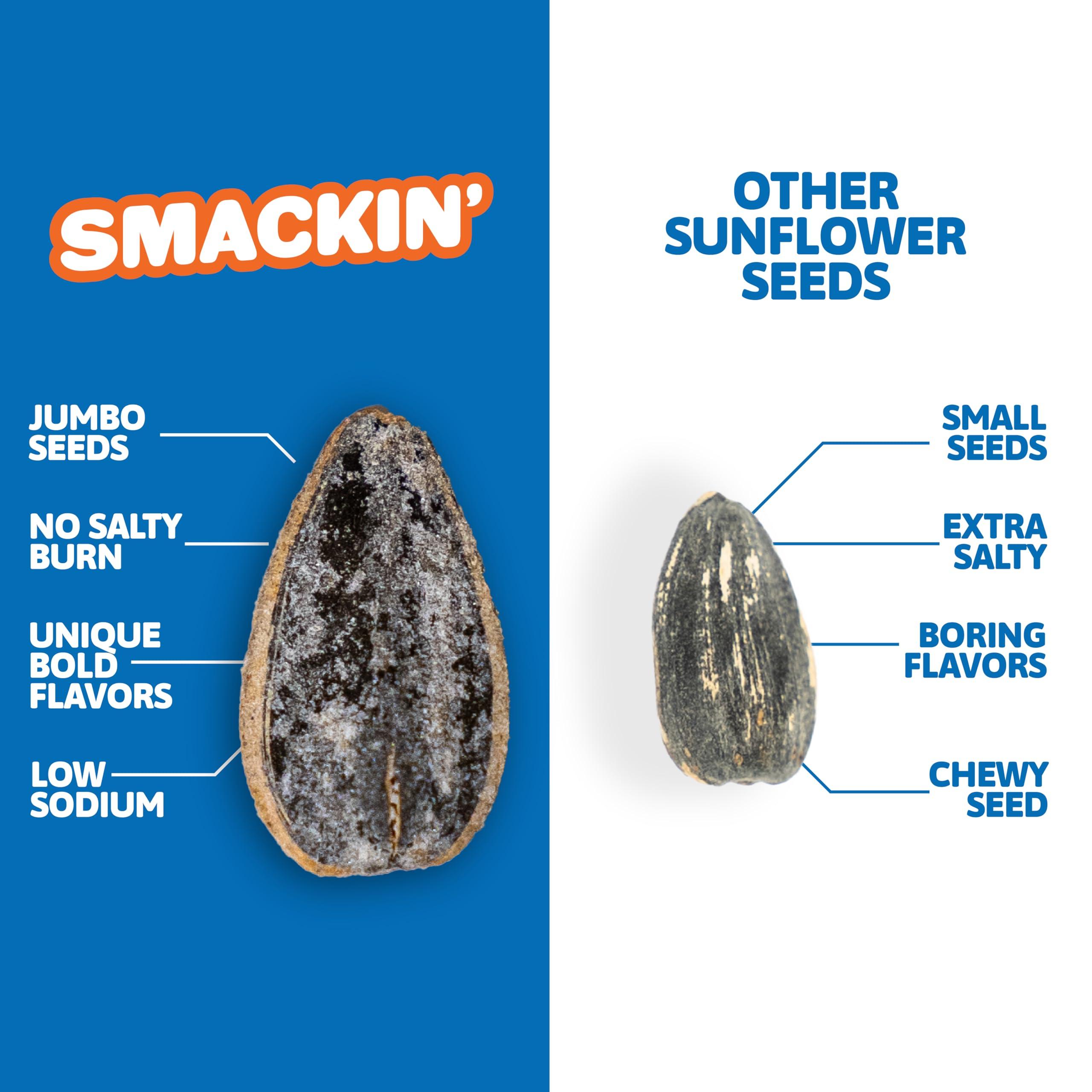 SMACKIN\' Sunflower Seeds SMACKIN\' Sunflower Seeds, Roasted Jumbo Small-Batch, American Made - Dill Pickle. 1.5oz bags (6 Pack)