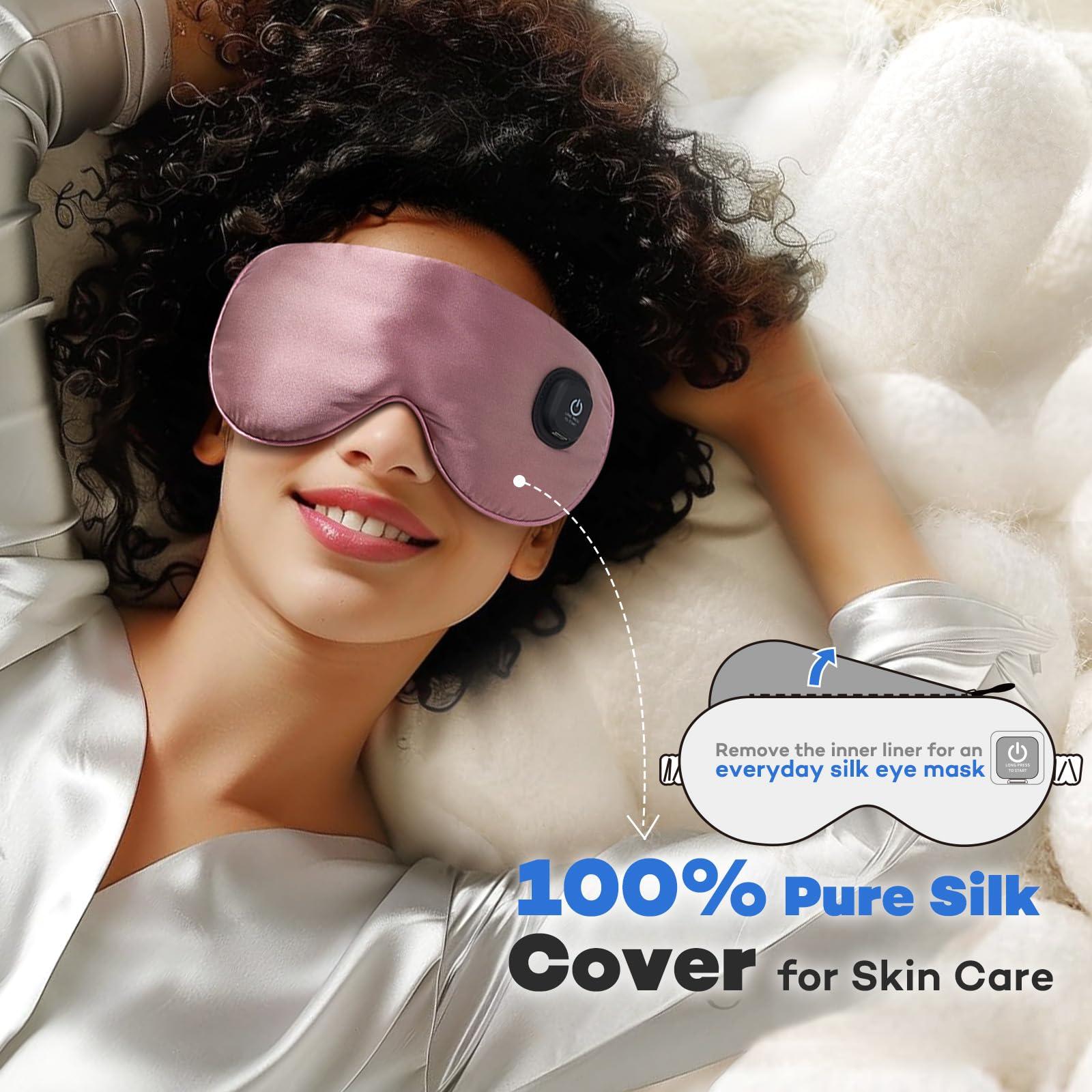 Ezona Ezona Silk Cordless Heated Eye Mask, Warm Eye Compress Mask for Dry Eyes, Washable Eye Heating Pad for Travel, Dry Eye Mask for Dry Eyes, Blepharitis, Sinus Migraine (Purple)