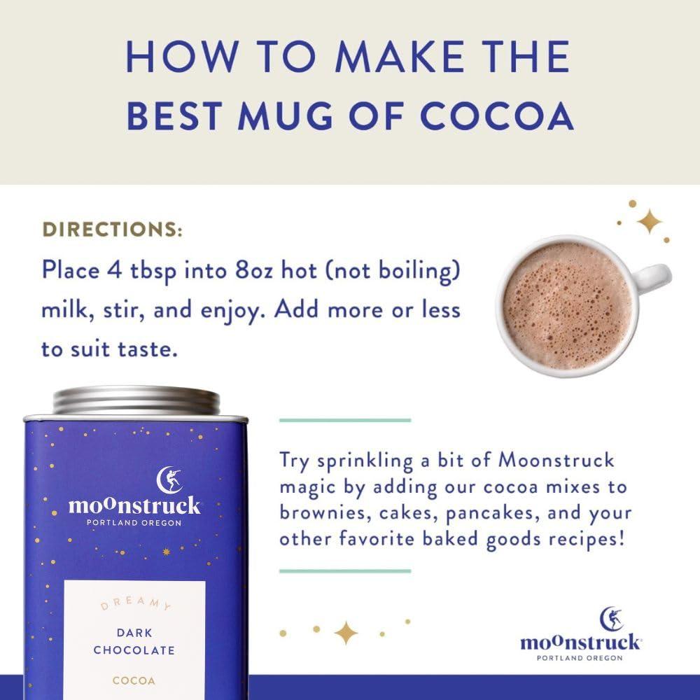 Moonstruck Chocolate Moonstruck Chocolate Dreamy Dark Chocolate Hot Chocolate Mix, 9.5oz (Pack of 1)