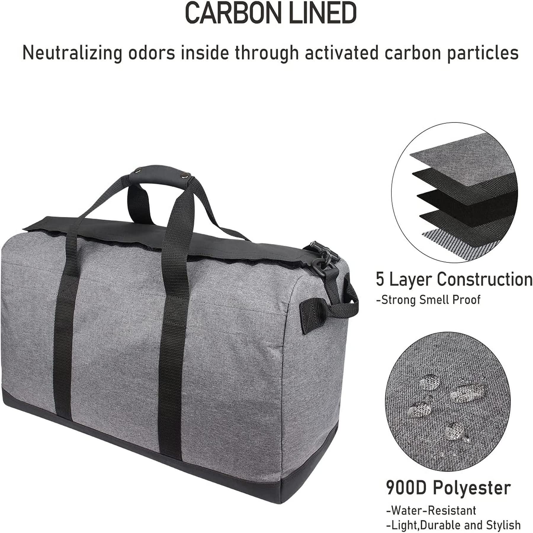 FIREDOG FIREDOG Smell Proof Duffle Bag, Large Smell Proof Bag for Travel Storage(21.5”x10”x12”)