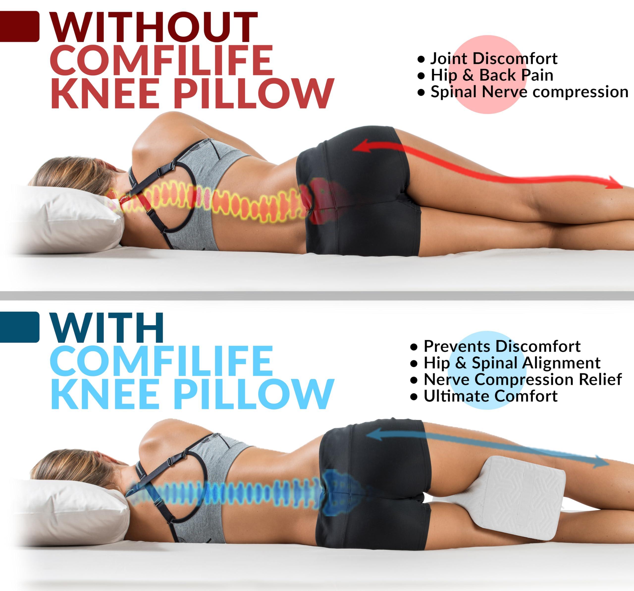 ComfiLife ComfiLife Orthopedic Knee and Leg Pillow for Side Sleepers Sleeping - 100% Memory Foam for Back Pain, Hip Pain Relief