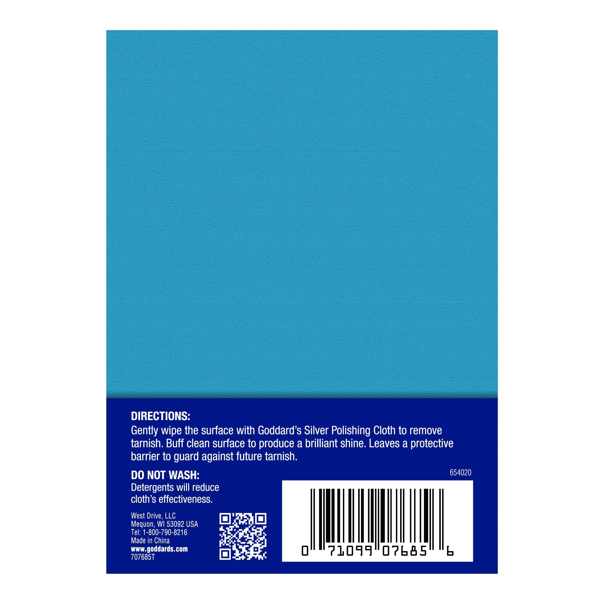 Goddard\'s Goddard\'s Cotton Silver Polishing Cloth for Cleaning Silver Jewelry, Gold, Dinnerware, Silverware, Antiques, Helps Shine, Protect & Clean, 1 Cloth
