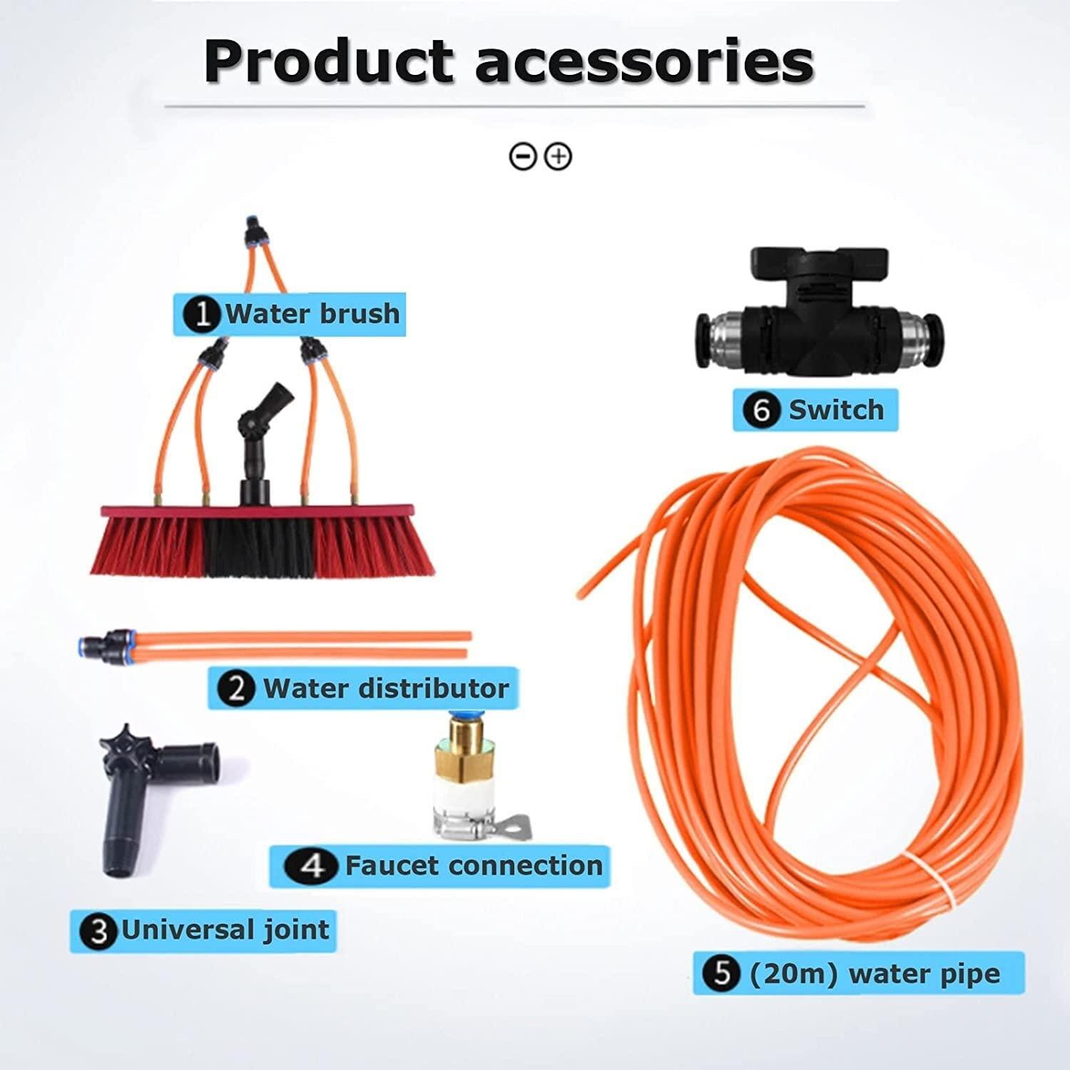 KDLK Water Fed Pole Kit,Water Fed Brush Water Fed Pole Kit, Window Washing Set Equipment Telescopic Extension Pole Cleaning Kit for Window Cleaning, Photovoltaic Panel Cleaning, Trucks (Size : 12FT/3.6M)