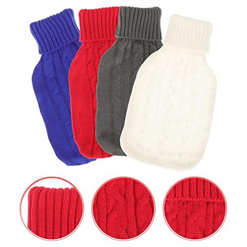 Cabilock Cabilock 4pcs Hot Water Bottle Knitted Cover Hot Water Pouch Cover Knit Hot Water Bag Water Bottle Heater Cover Hand Warm Water Bottle Cover Winter Supply Cloth Cover Outdoor Cotton Thread
