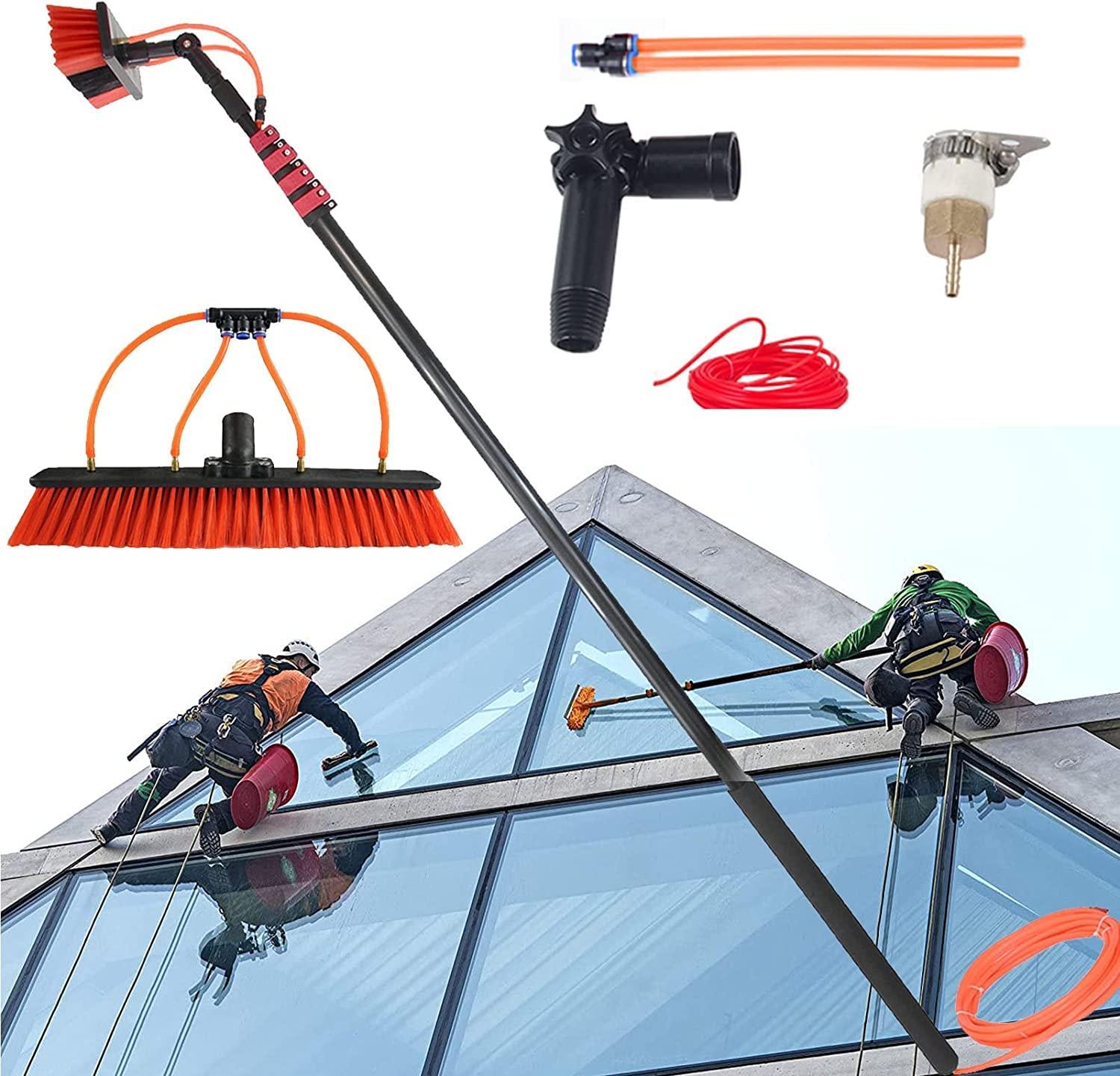 KDLK Water Fed Pole Kit,Water Fed Brush Water Fed Pole Kit, Window Washing Set Equipment Telescopic Extension Pole Cleaning Kit for Window Cleaning, Photovoltaic Panel Cleaning, Trucks (Size : 12FT/3.6M)