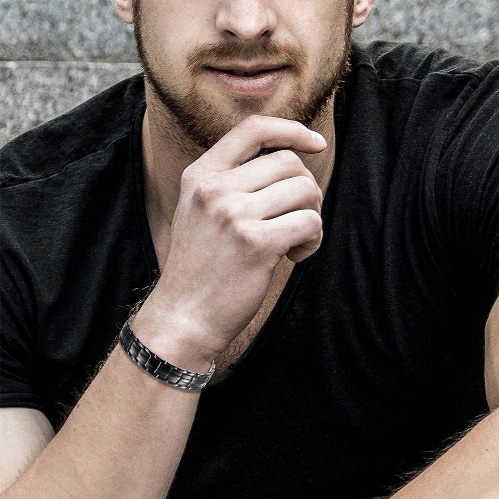 Feraco Feraco Copper Bracelet for Men - Magnetic Copper Magnetic Bracelets - 100% Pure Copper Jewelry Gift with Adjustable Sizing Tool