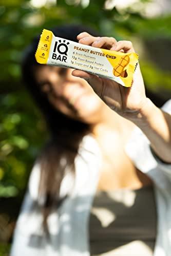 IQBAR IQBAR Brain and Body Keto Protein Bars - Peanut Butter Chip Keto Bars - 4 Count Energy Bars - Low Carb Protein Bars - High Fiber Vegan Bars and Low Sugar Meal Replacement Bars - Vegan Snack