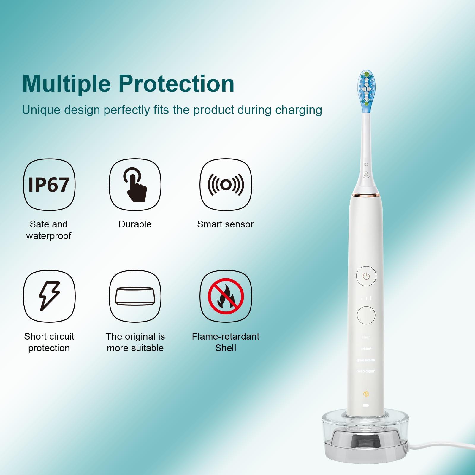 BCMCZCDC Toothbrush Charger for Philips Sonicare Diamondclean Toothbrush, Sonic Care CBA1001 Charger for HX9901 HX9903 HX9924 HX9954 HX9957 HX9984 HX992W HX993B,Compatible All HX99xx Series Toothbrush