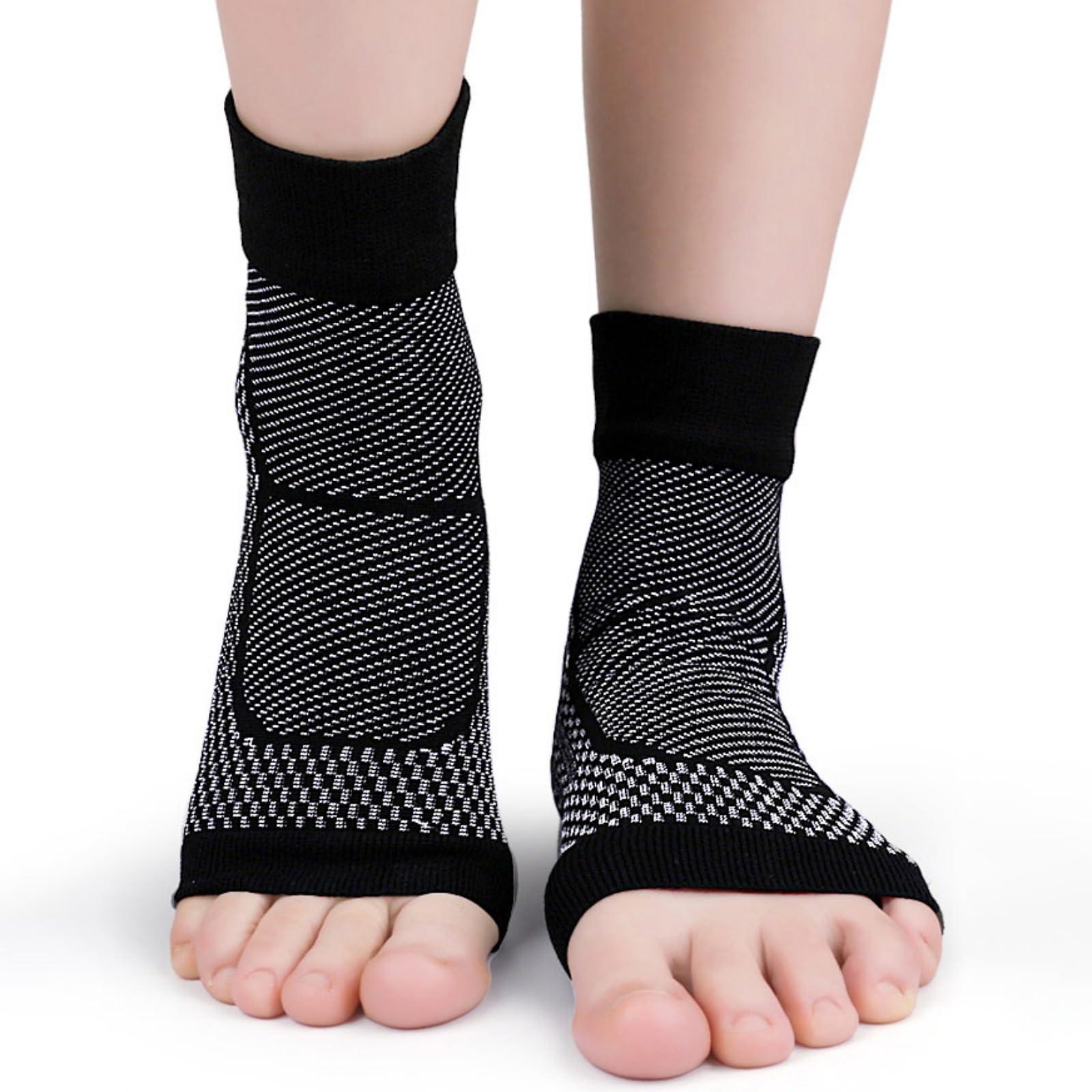 Hotfiary Hotfiary Ankle Compression Sleeve Open Toe ompression Socks Foot Sleeves with Arch Ankle Support Ankle Braces for Women Men