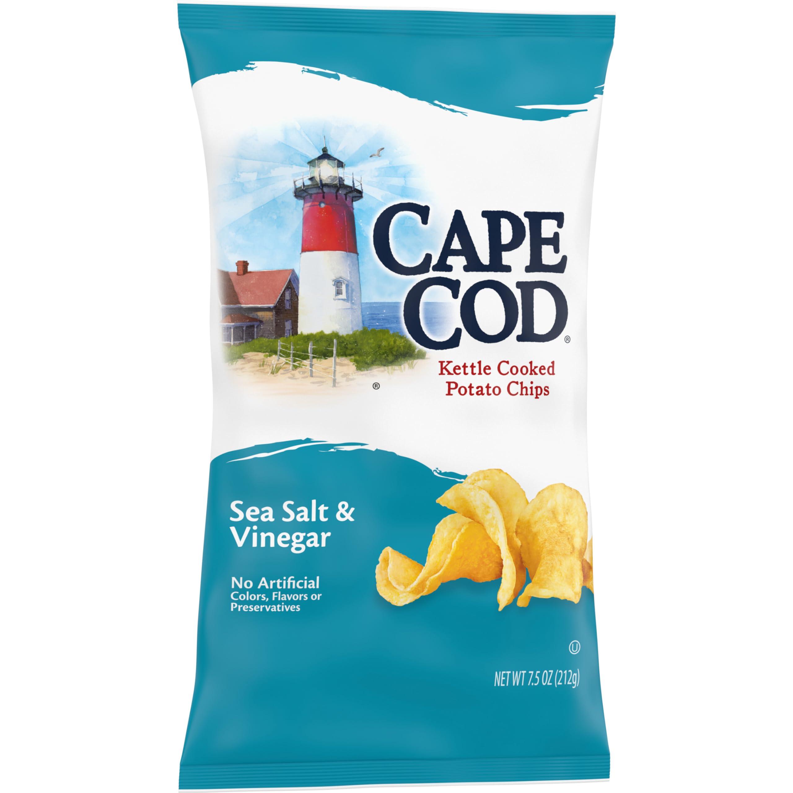 Cape Cod Cape Cod Potato Chips Sea Salt and Vinegar Kettle Chips, 7.5 Oz
