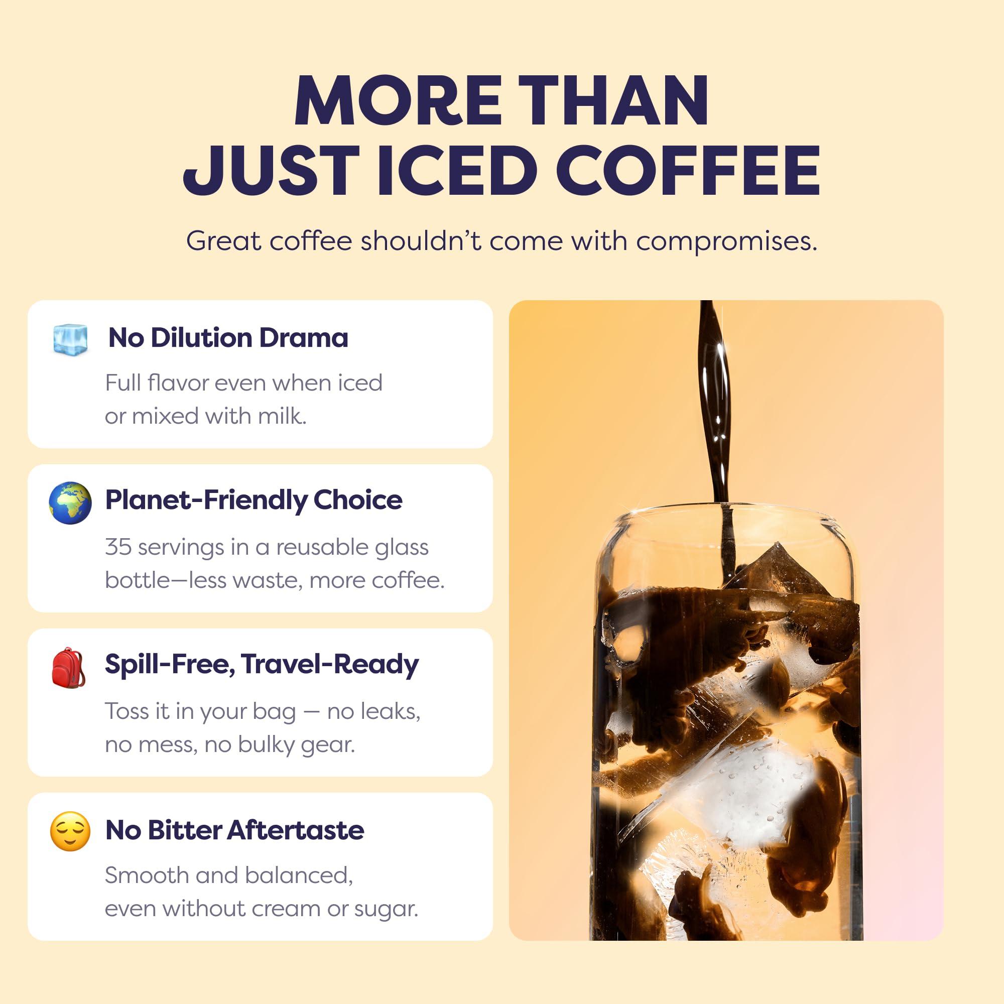 Javy Coffee Javy Coffee Concentrate - Cold Brew Coffee, Perfect for Instant Iced Coffee, Cold Brewed Coffee and Hot Coffee, 35 Servings - Original Decaf