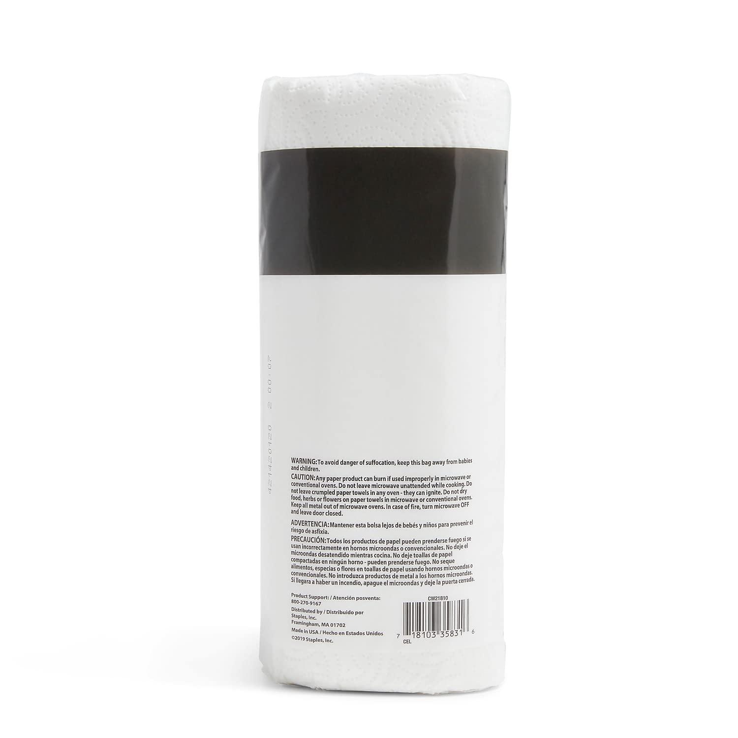 STAPLES STAPLES Coastwide Professional Kitchen Rolls Paper Towels, 2-Ply, 1 Roll, 85 Sheets/Roll (CW21810)