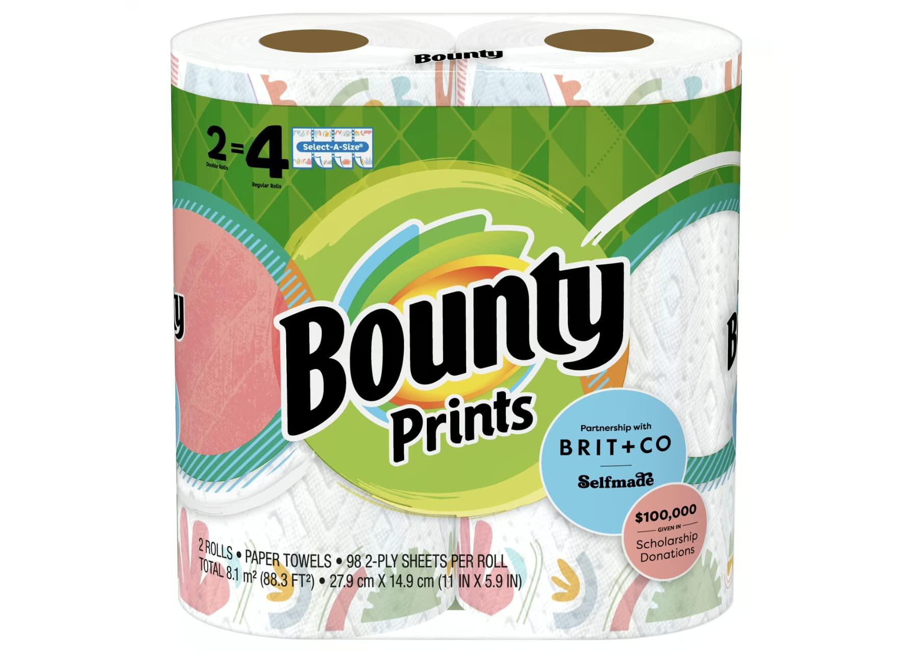 Bounty Bounty Paper Towels, Prints - 2 pk