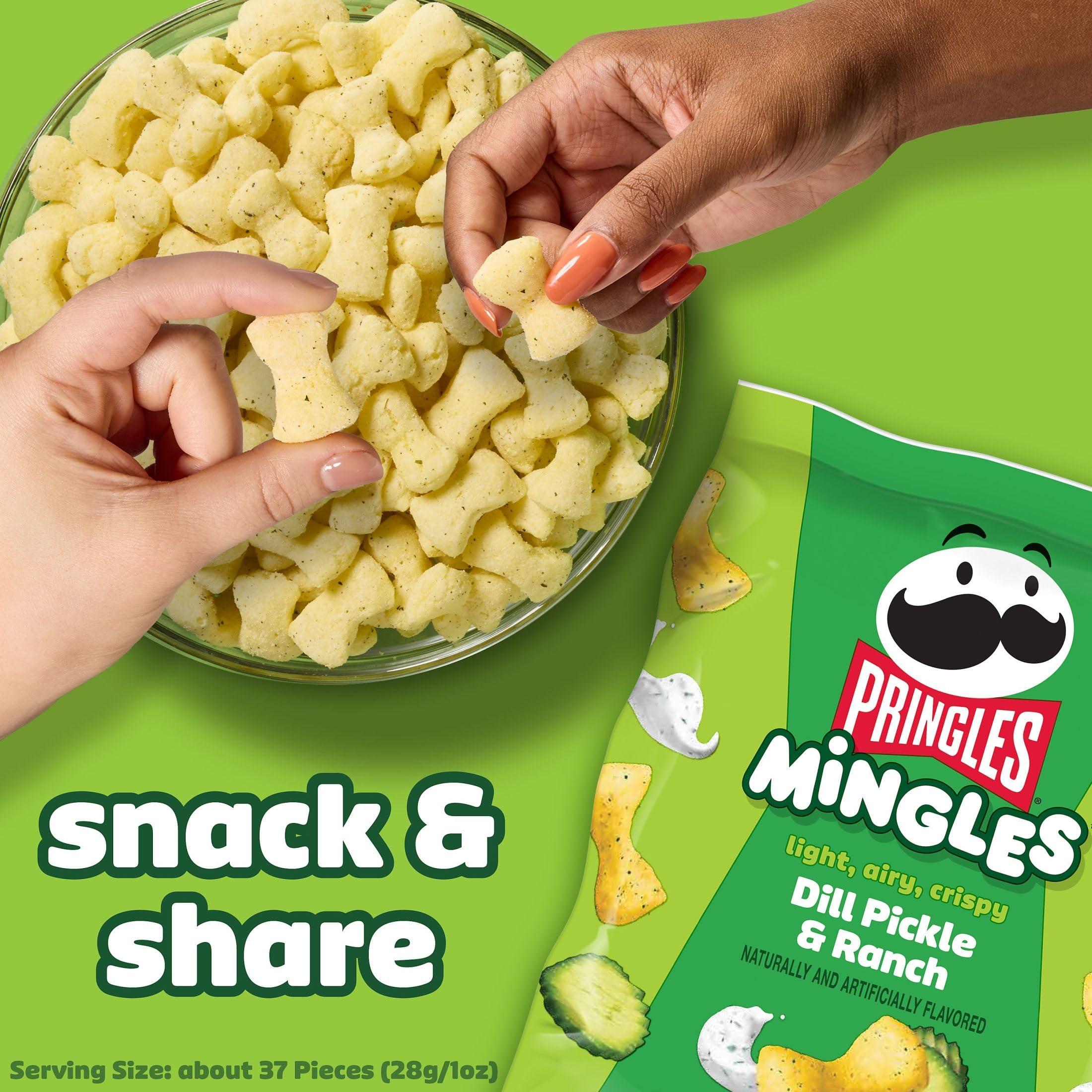 Pringles Pringles Mingles Puffed Snacks, Dill Pickle and Ranch, Salty Snacks, Gluten Free (6 Bags)